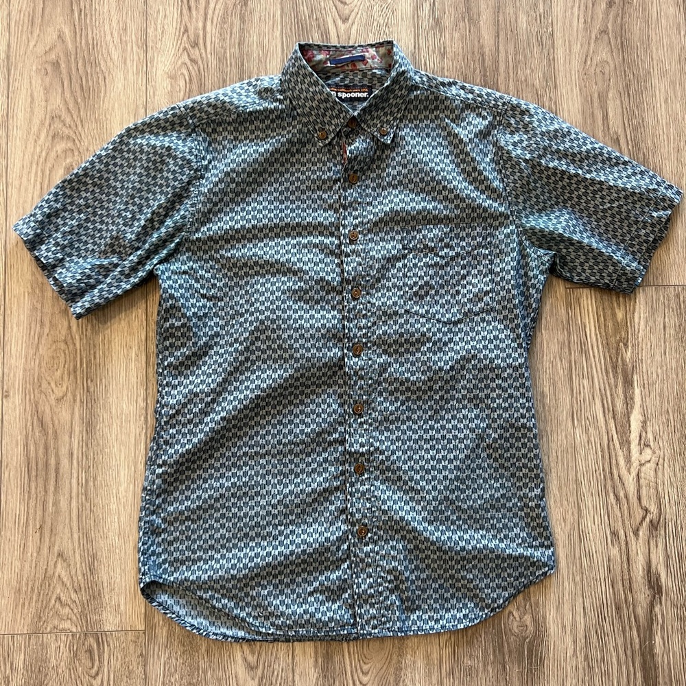 Reyn Spooner Small Tailored Hawaiian Traditional Aztec Aloha Shirt